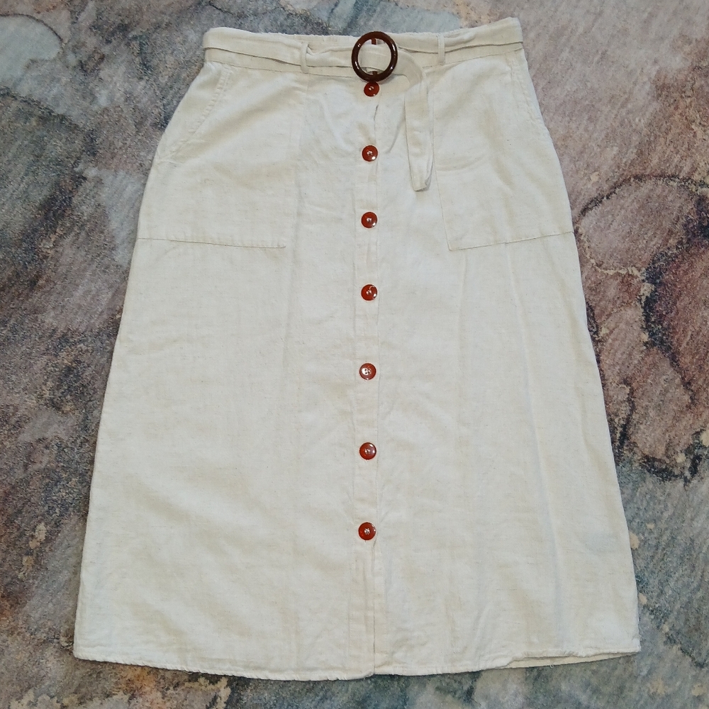 Mlle Gabrielle Cream A-Line Skirt